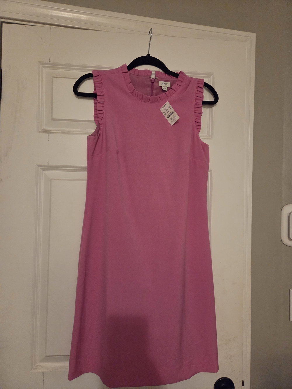 J. Crew Factory Pink Ruffle-Trim Sleeveless Shift Dress
